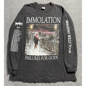 Vintage Immolation 2000 Breaking Wills US Tour Long Sleeve Size XL